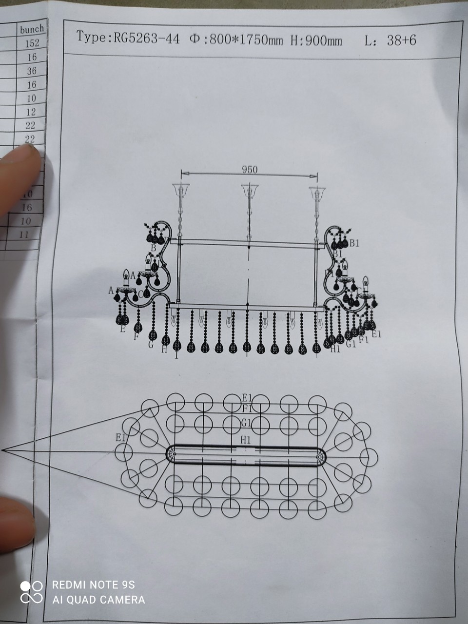 Hướng dẫn lắp Đèn chùm pha lê trắng dài 1,75m DC5263N44