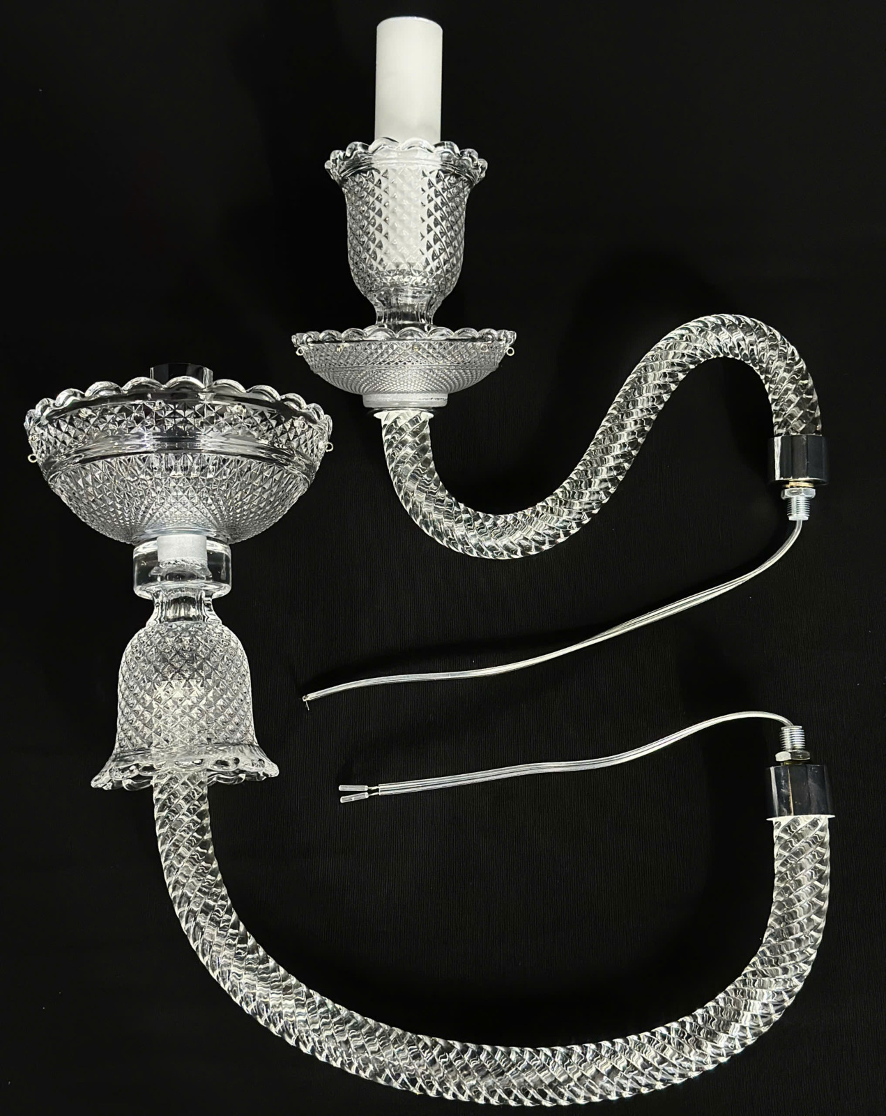 Tay đèn pha lê Đèn chùm pha lê cao cấp chóa vải 24 tay DC8805T24