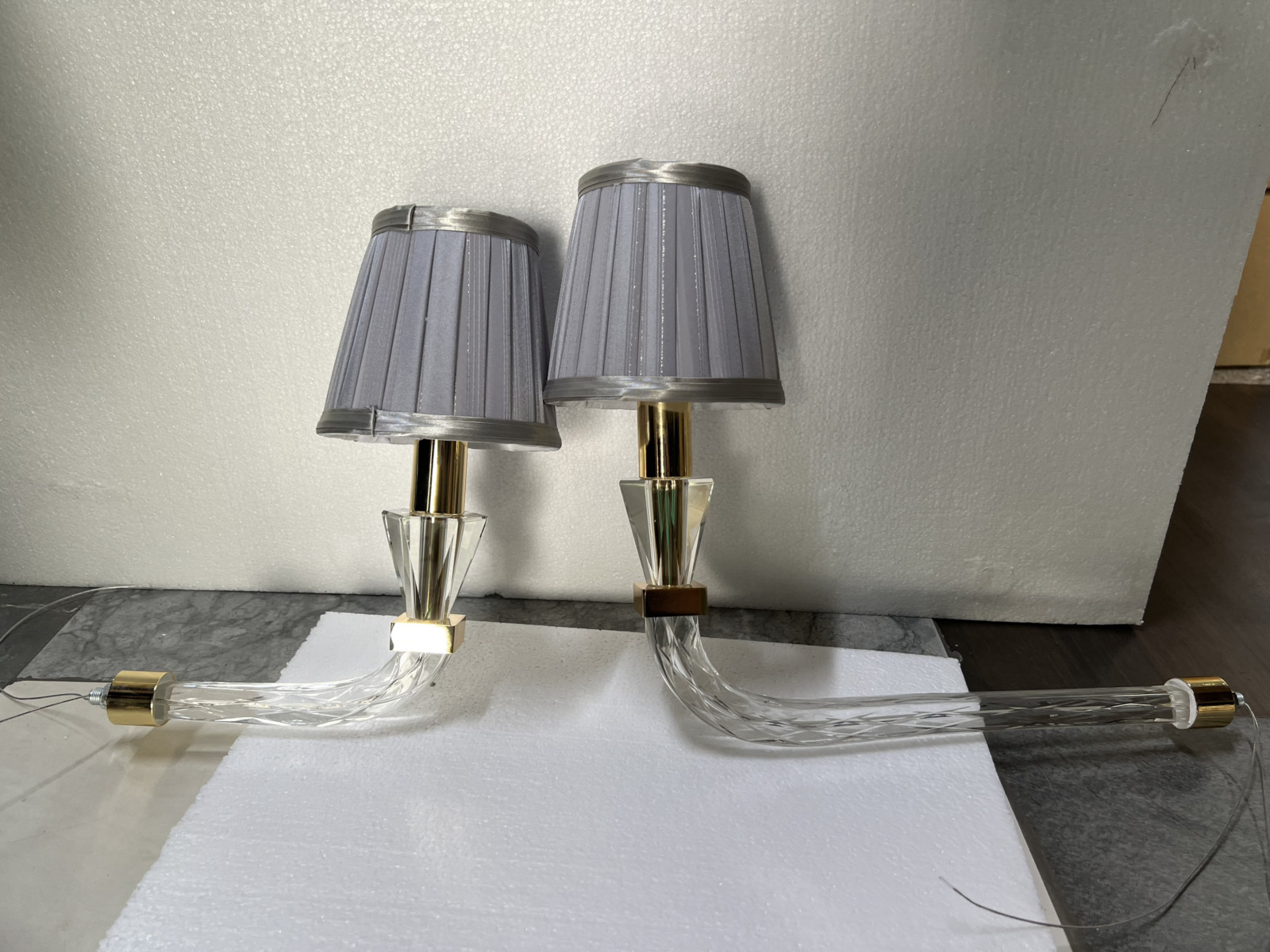 Tay Đèn chùm pha lê chóa vải 15 tay DC8898T15