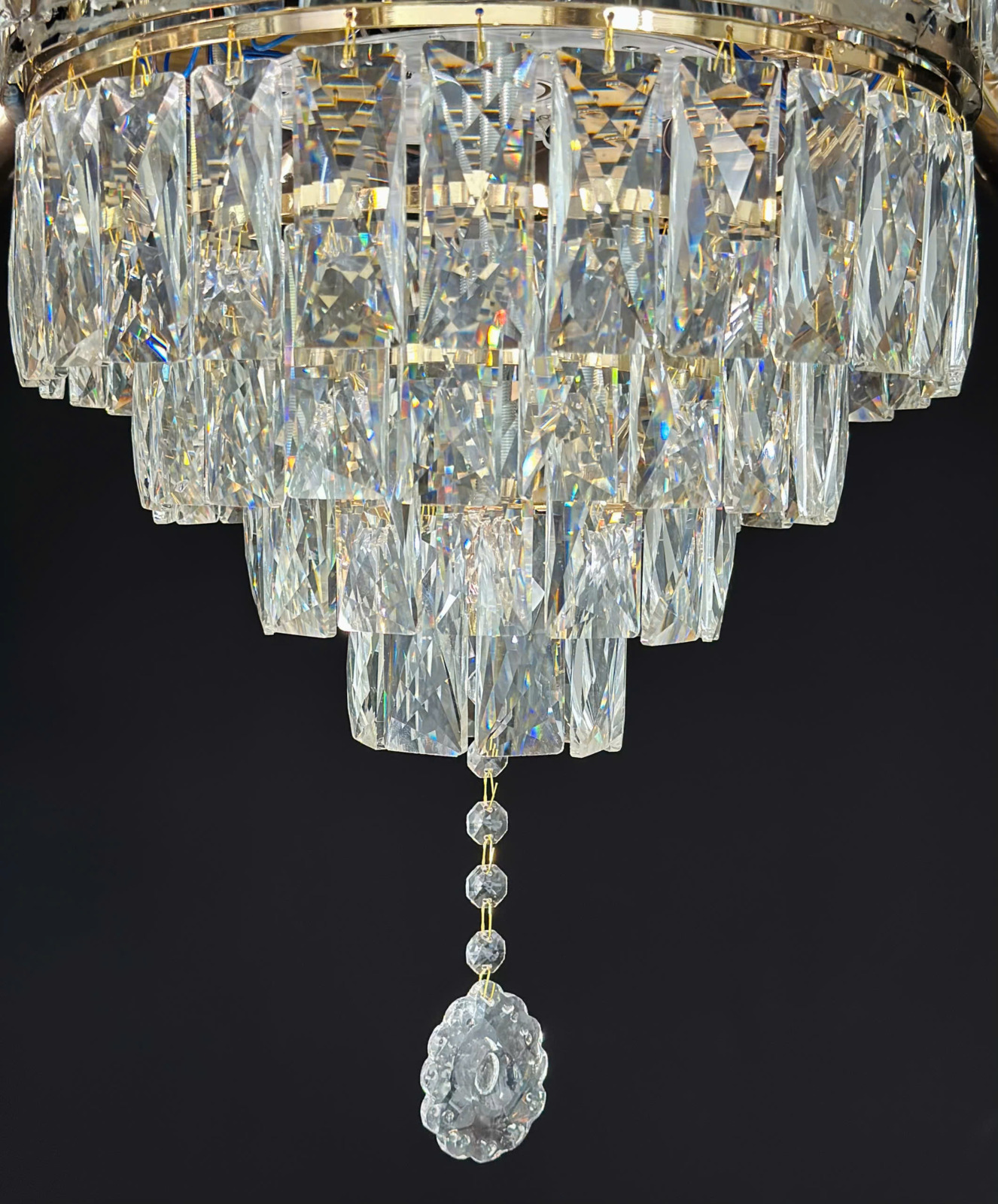 Pha lê Đèn chùm pha lê cao cấp 15 tay DC891T15