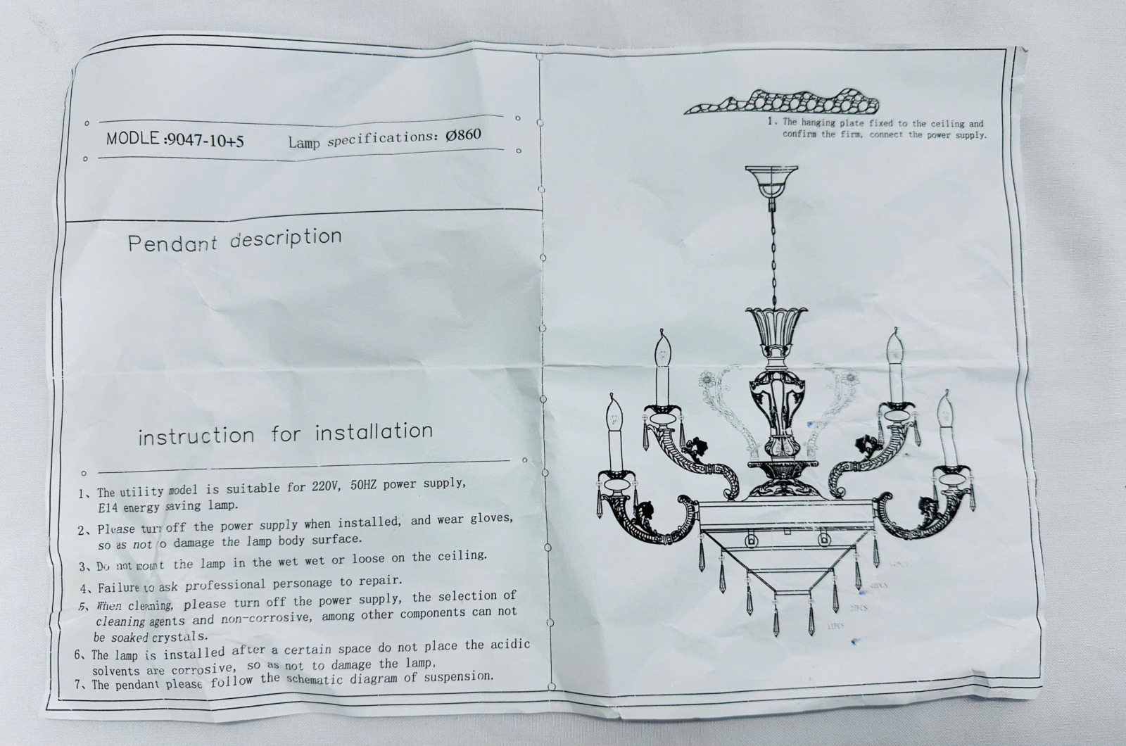 Hướng dẫn lắp đặt Đèn chùm phòng khách 15 tay DC9047T15