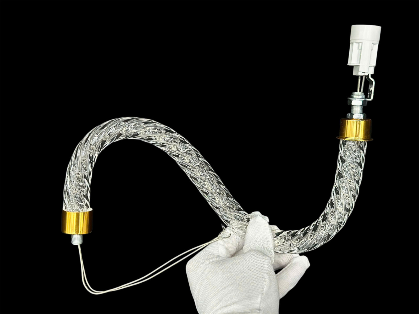 Tay đèn pha lê trong suốt Đèn chùm pha lê trắng trong 8 tay DC9178T8