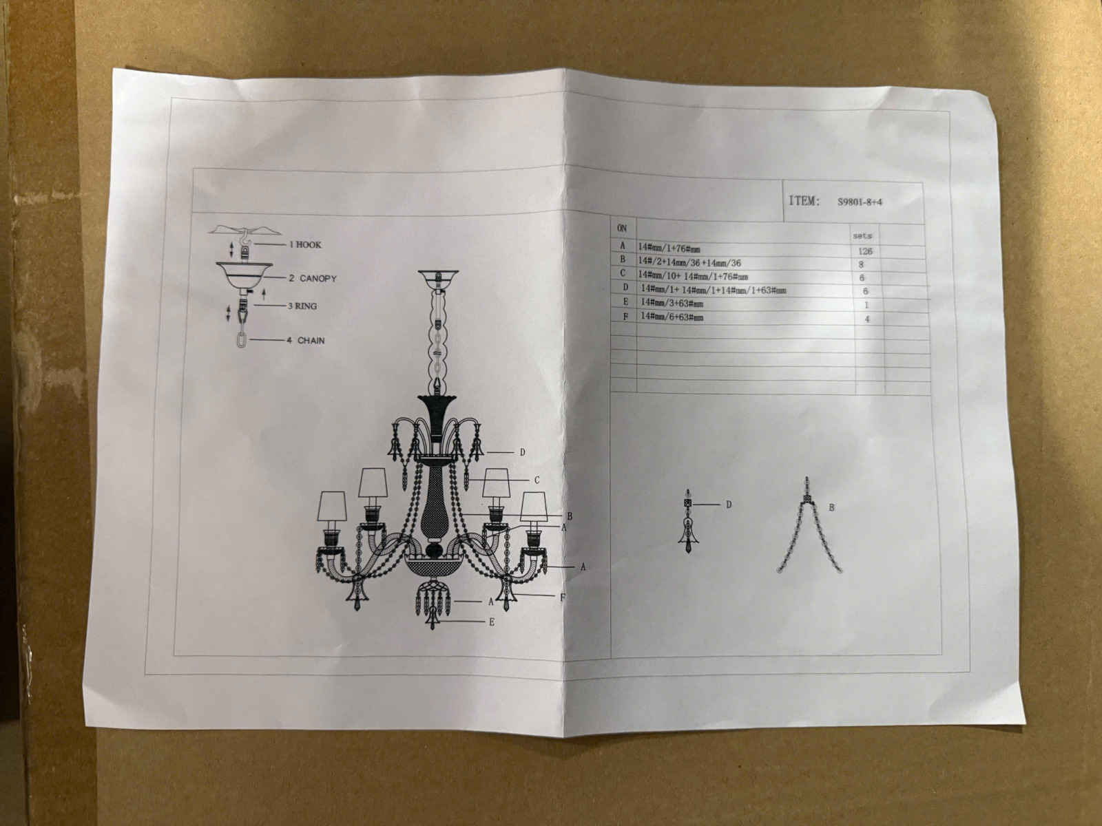 Hướng dẫn sử dụng Đèn chùm pha lê cao cấp 12 tay DC9801T12