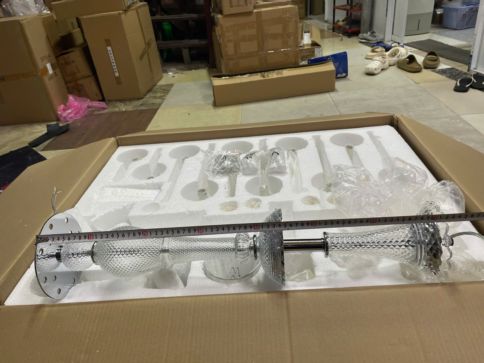 Kích thước thân Đèn chùm pha lê cao cấp 12 tay DC9801T12