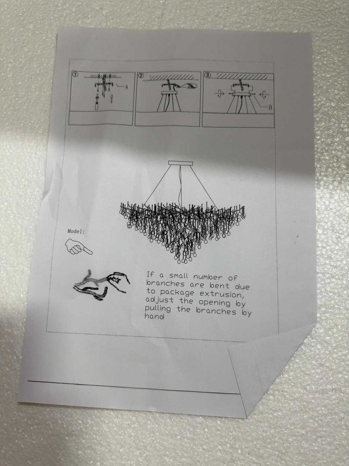 Hướng dẫn lắp đặt Đèn thả trang trí pha lê cành vàng đường kính 80cm TPL05T800