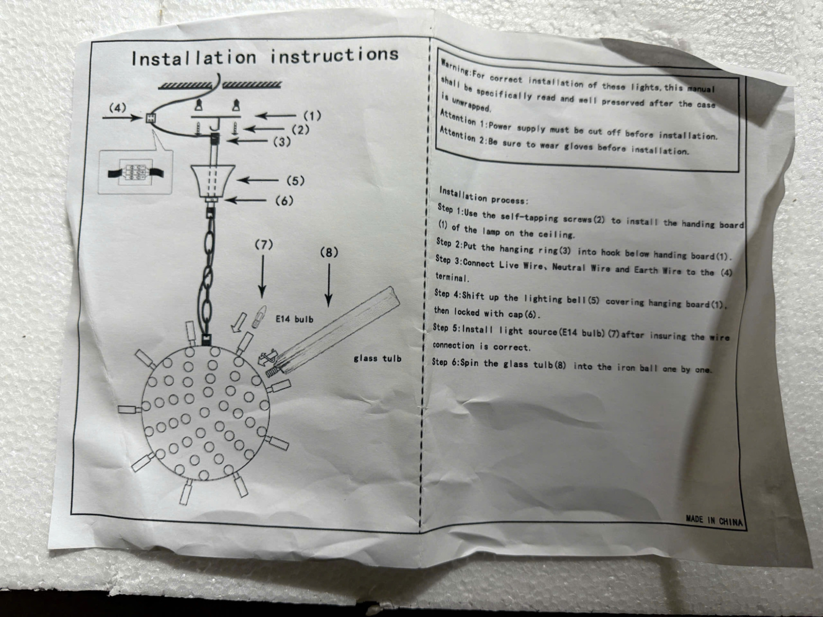 Hướng dẫn lắp đặt Đèn thả cầu pha lê thanh lớn đường kính 60cm TPL102
