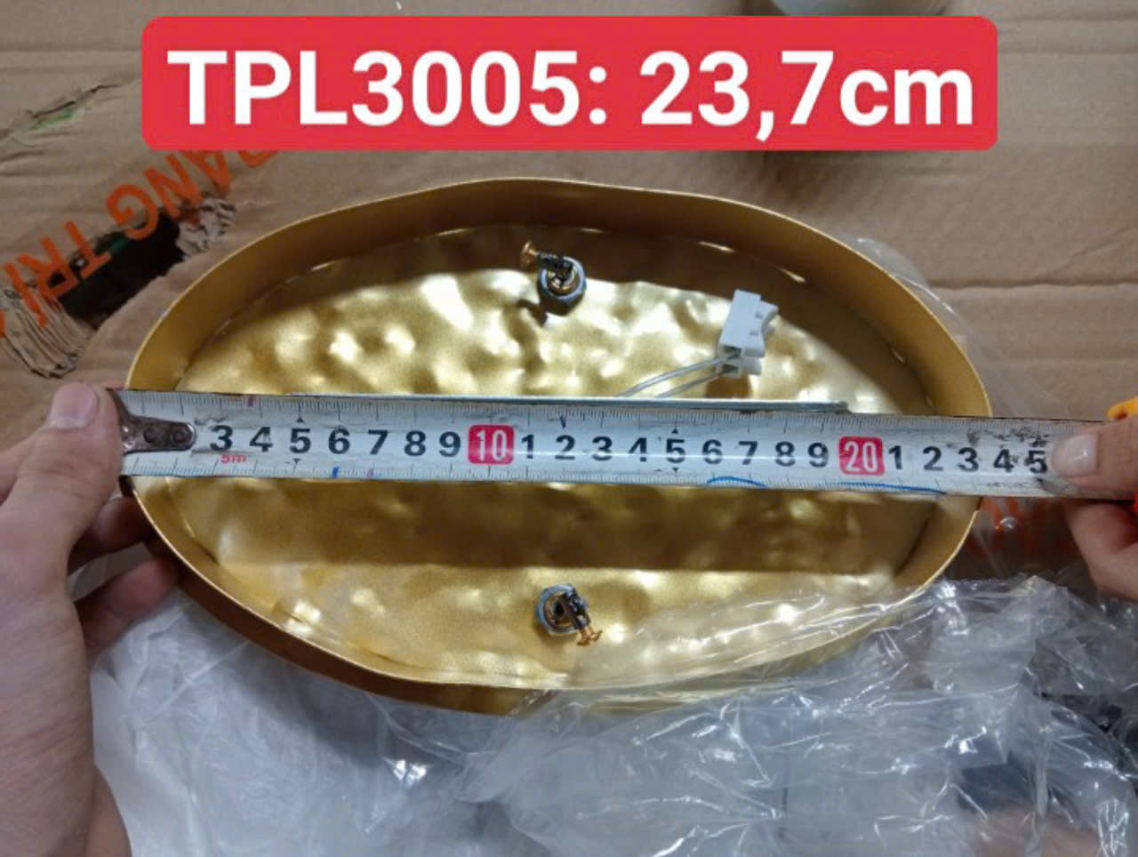 Kích thước pát Đèn thả pha lê giọt nước TPL3005