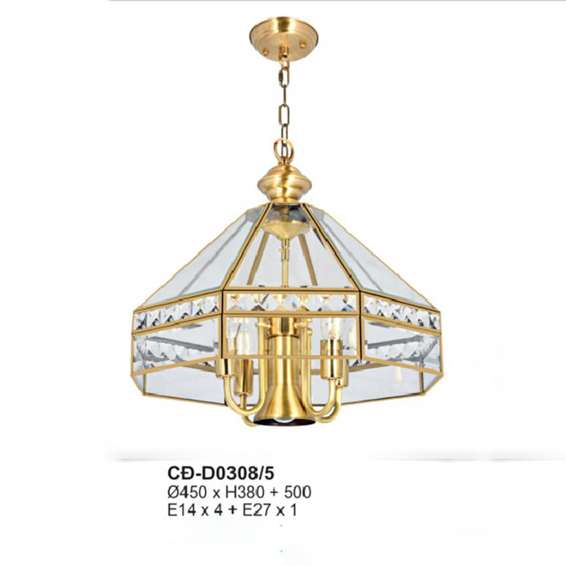 Đèn thả đồng kính ban công CD-D0308/5