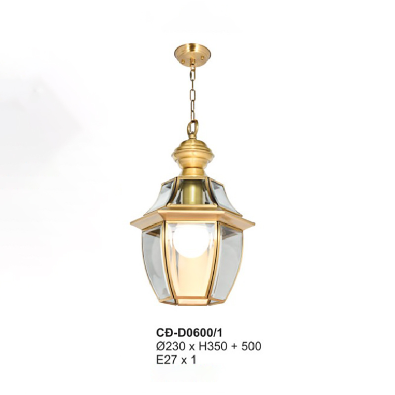 Đèn thả đồng kính ban công CD-D0600/1
