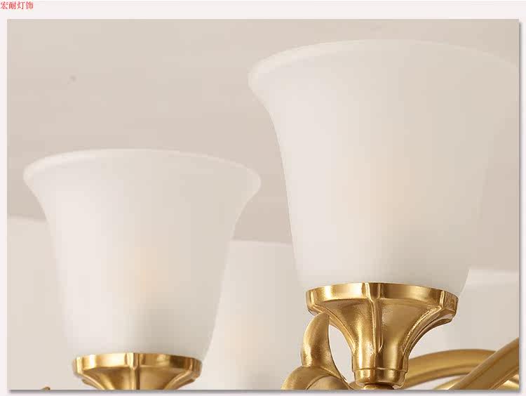 Đèn chùm đồng 6 tay chao đáy đá tự nhiên CD-D820/6