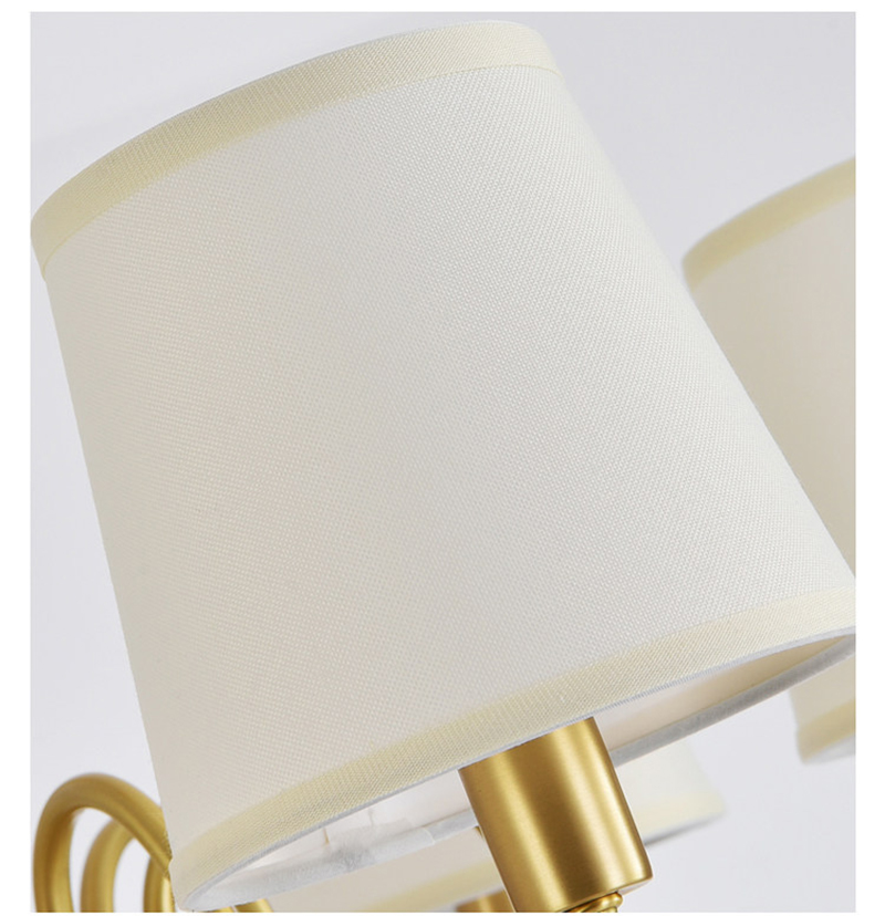 Đèn chùm đồng 6 tay chao vải CD-D8203/6