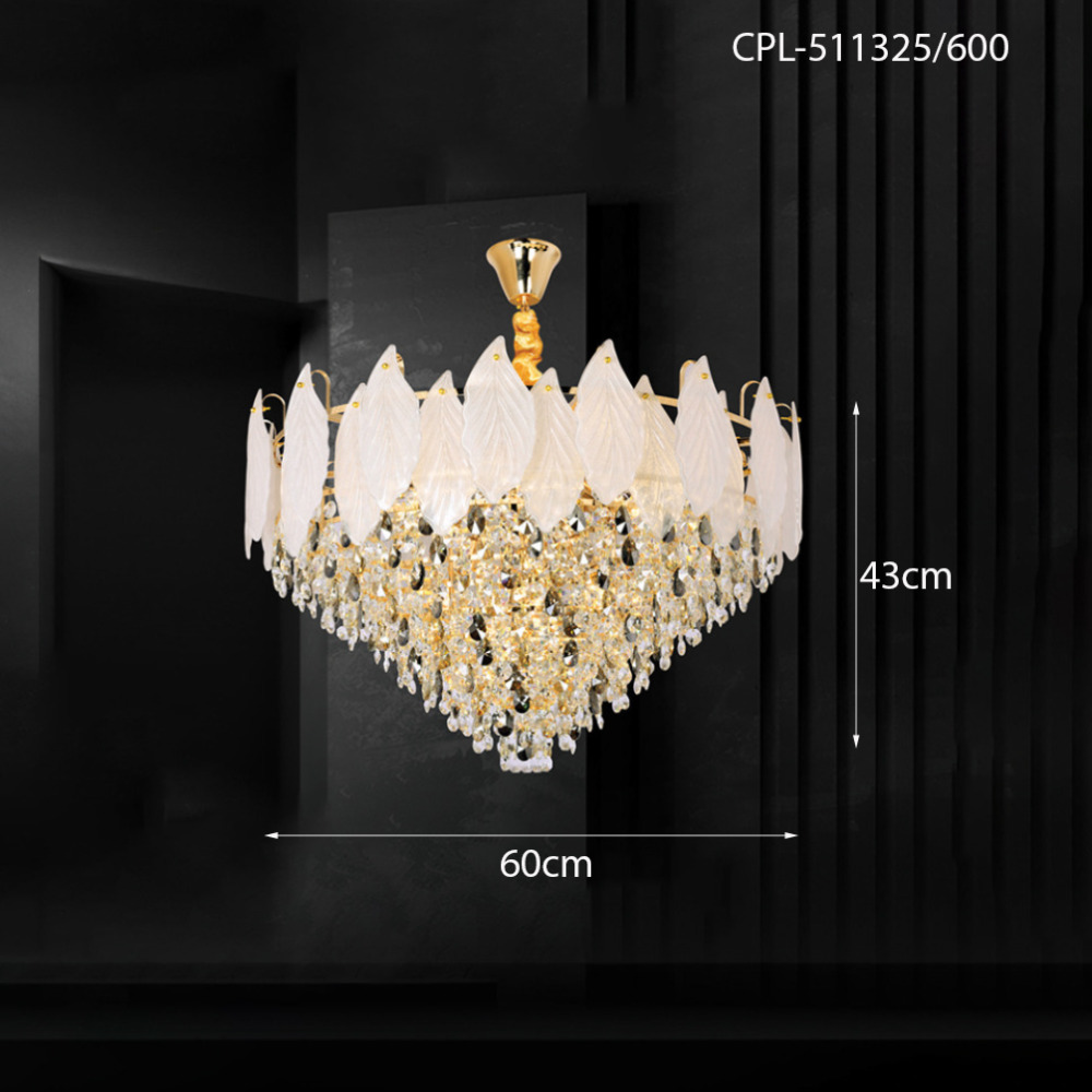 Đèn thả trần pha lê lá CPL-511325/600