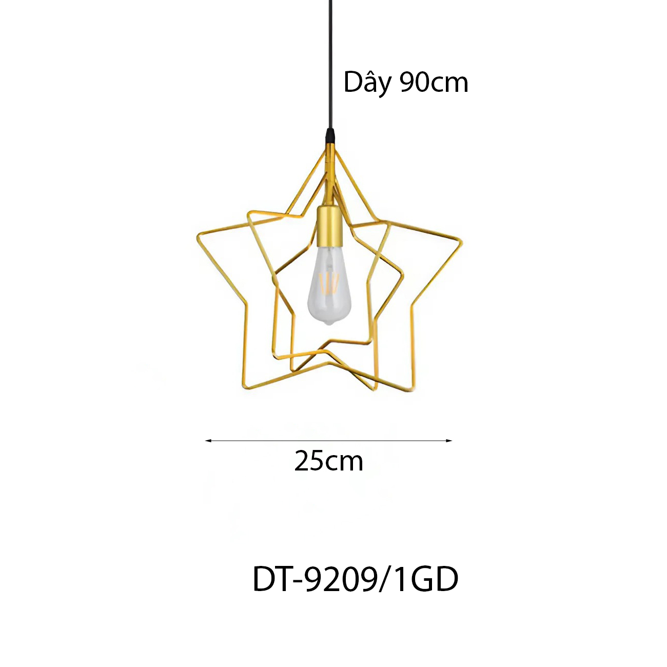 Đèn thả khung sắt Decor hình sao DT-9209/1GD