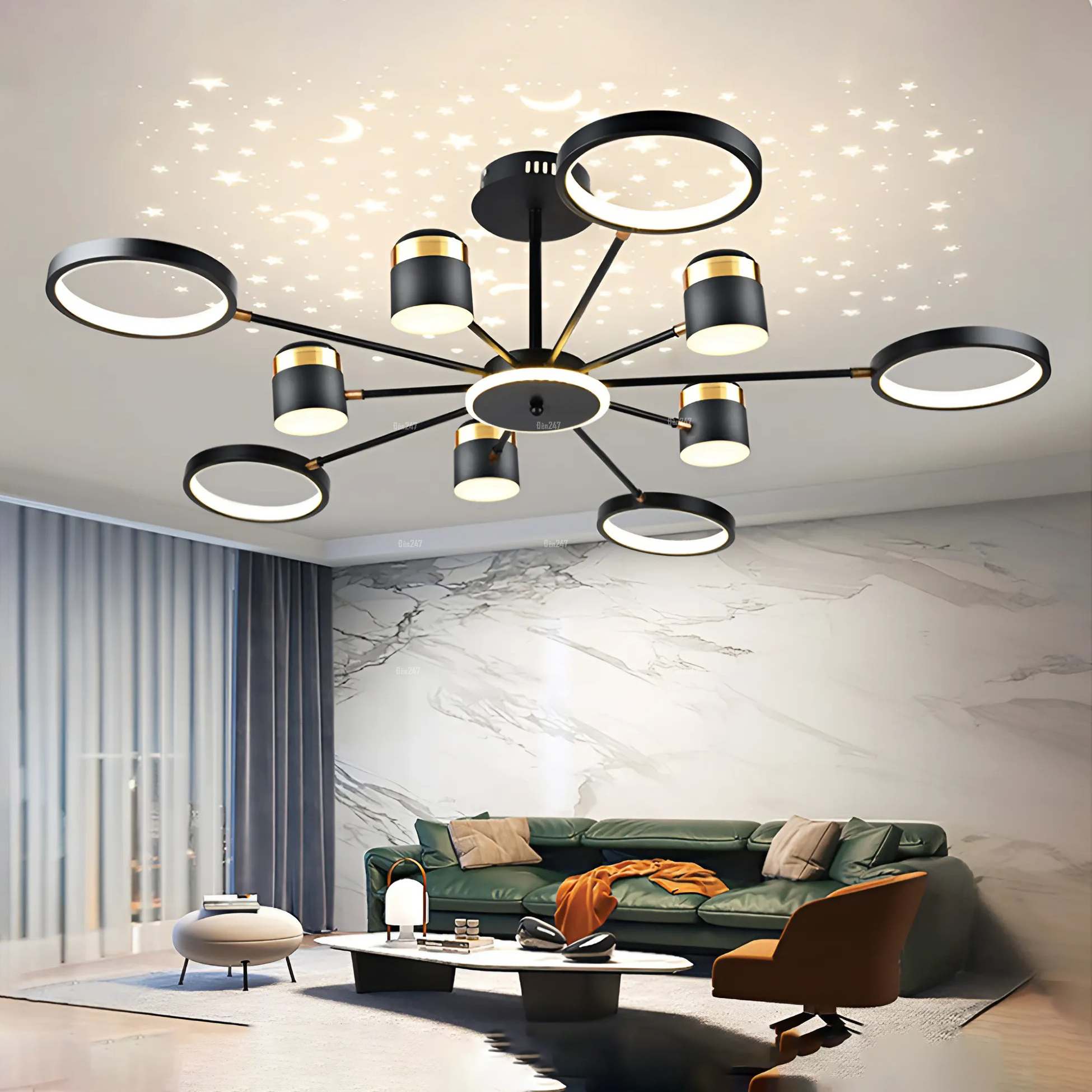 Đèn treo hắt sao trần nhà DT-H6001/10
