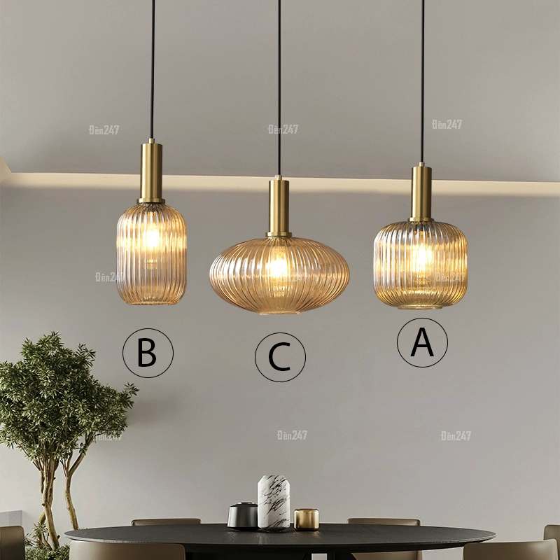 Đèn màu hổ phách thả bàn DT-RH001/A
