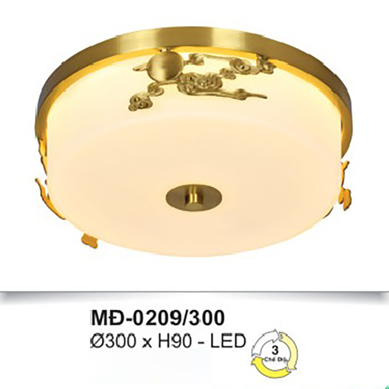 Đèn ốp trần đồng họa tiết vân mây MD-0209/300