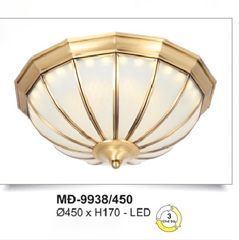 Đèn ốp trần đồng nguyên chất MD-9938/450