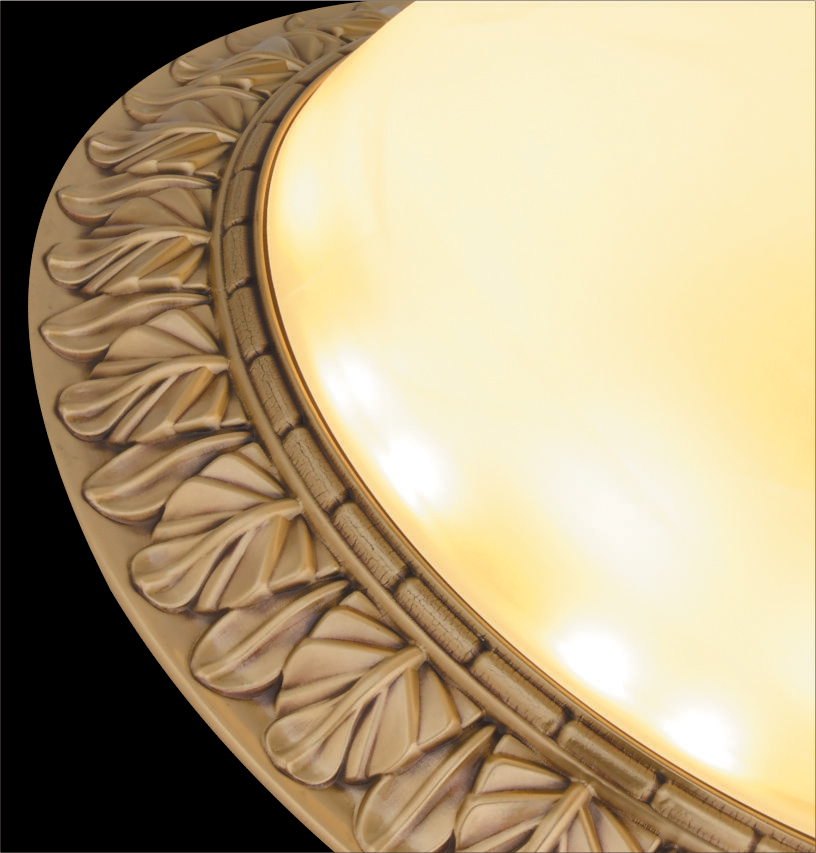 Đèn ốp trần đồng họa tiết lá cách điệu MD-0090/300