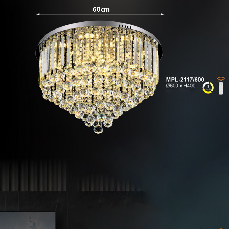 Đèn áp trần pha lê thác nước MPL-2117/600