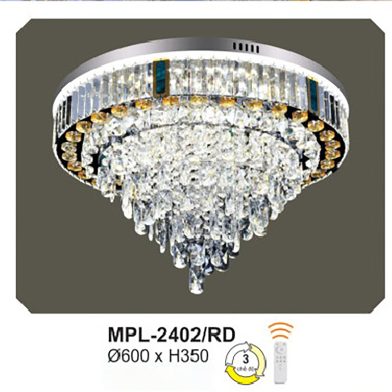Đèn áp trần tròn phòng khách nhỏ MPL-2402/RD