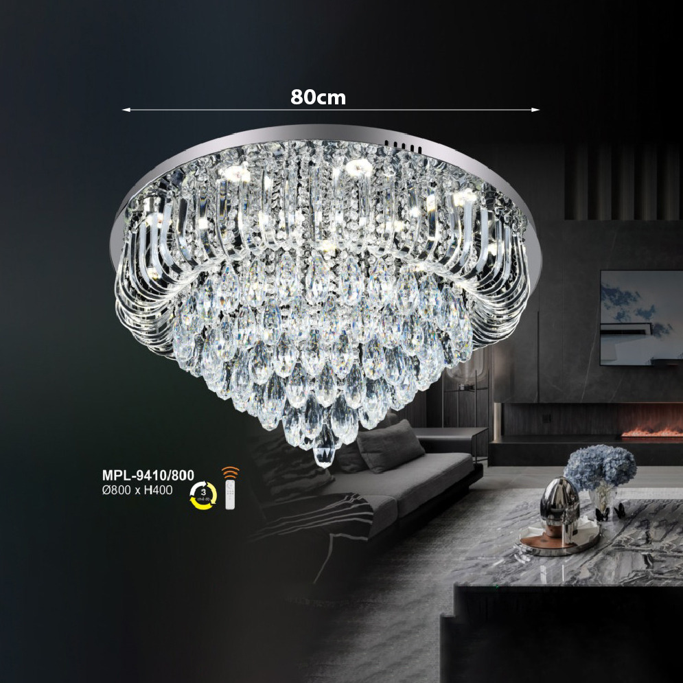 Đèn áp trần pha lê tròn MPL-9410/800