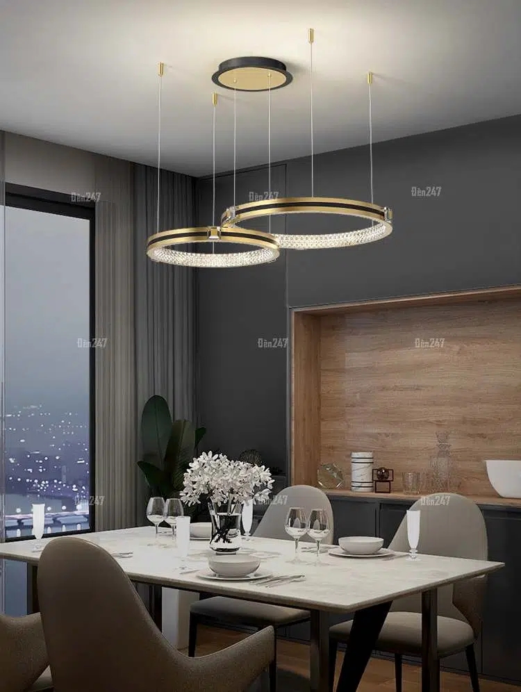 Đèn thả tròn pha lê 2 vòng TL-7075/2A