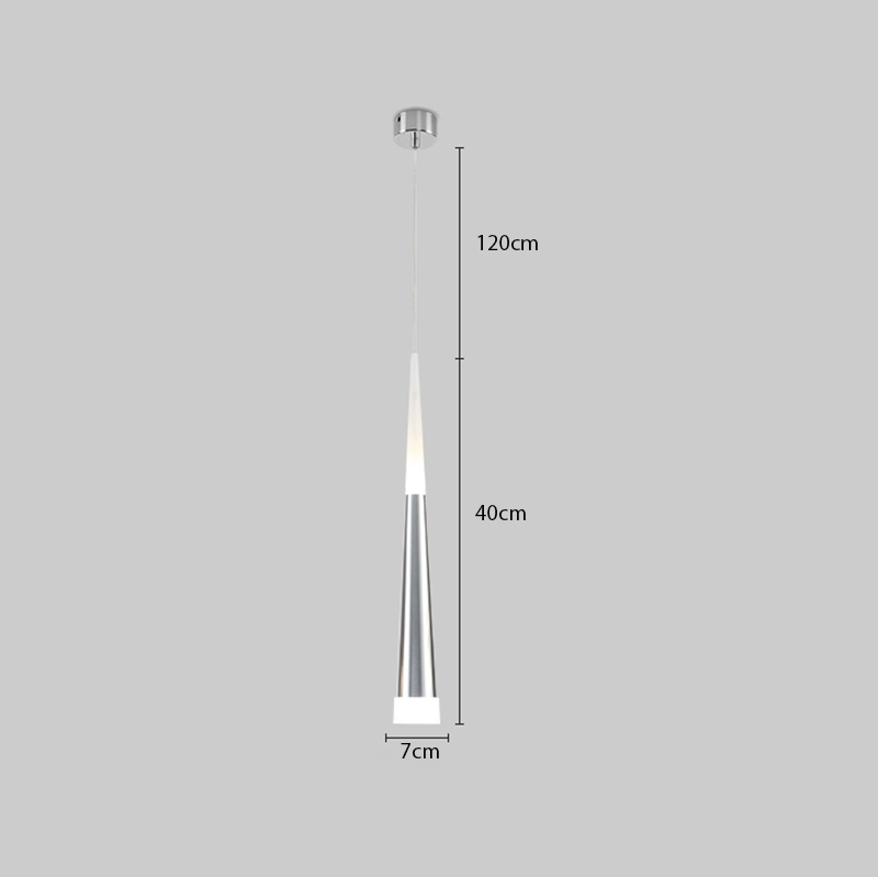 Đèn thả hình tháp nhọn đầu màu trắng bạc TL-897/1SIL