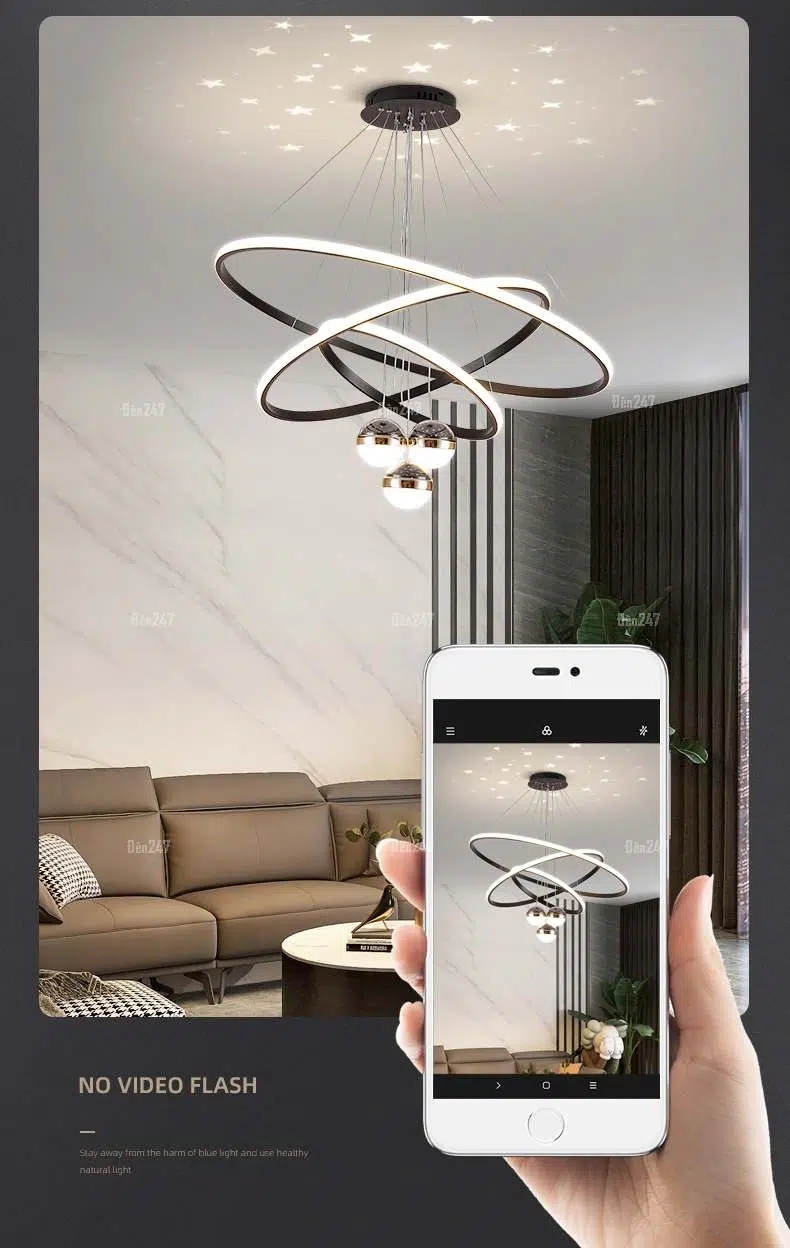 Đèn thả bàn màu đen cho phòng khách TL-9004/BK