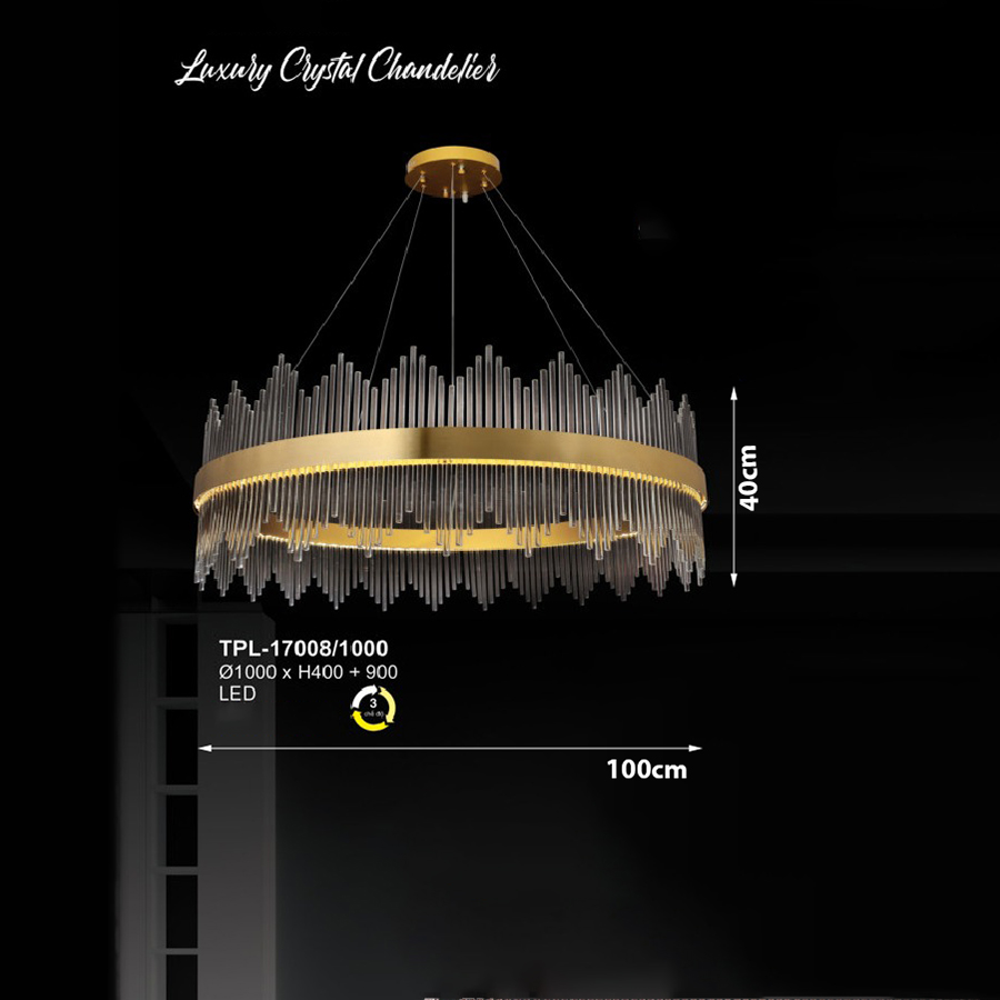 Đèn thả pha lê vòng nguyệt quế TPL-17008/1000