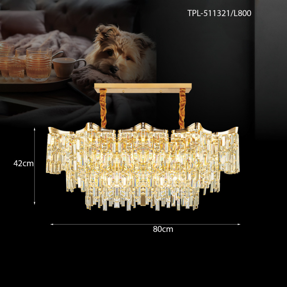 Đèn thả trần pha lê Châu Âu TPL-511321/L800