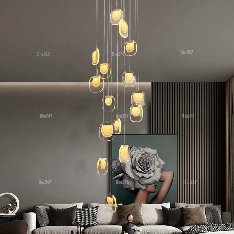 Đèn chùm cầu thang thông tầng 18 bóng TPL-5906/18