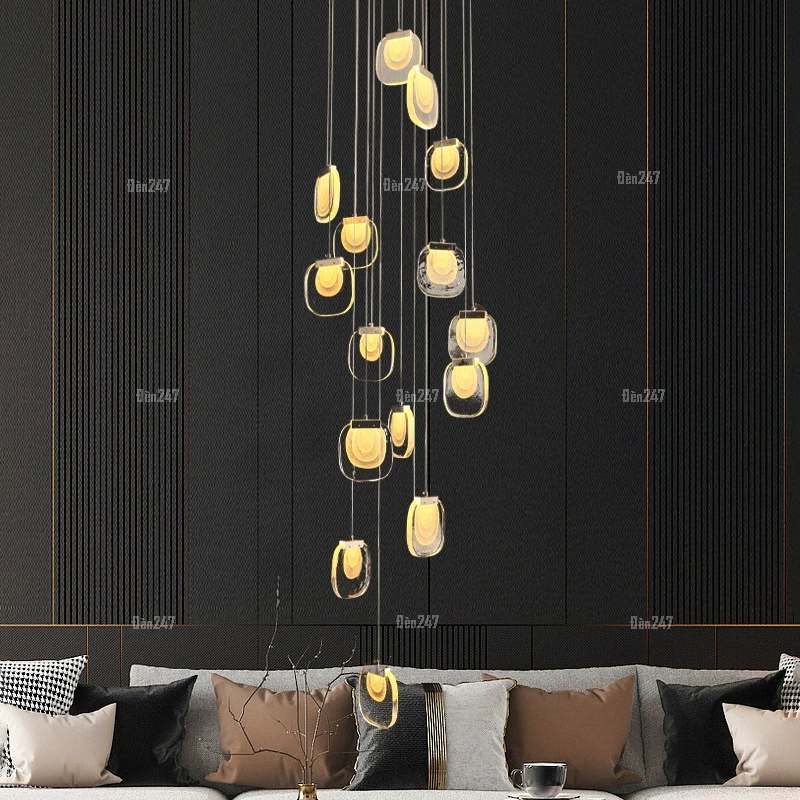 Đèn chùm cầu thang thông tầng 18 bóng TPL-5906/18