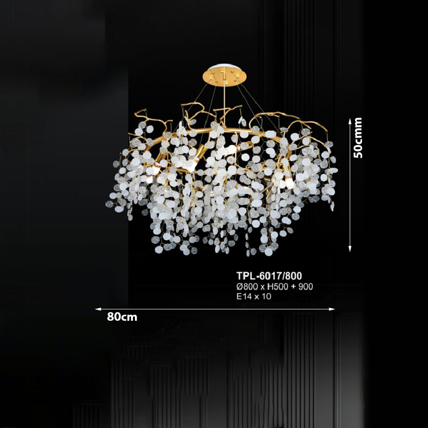 Đèn thả pha lê đồng tiền TPL-6017/800