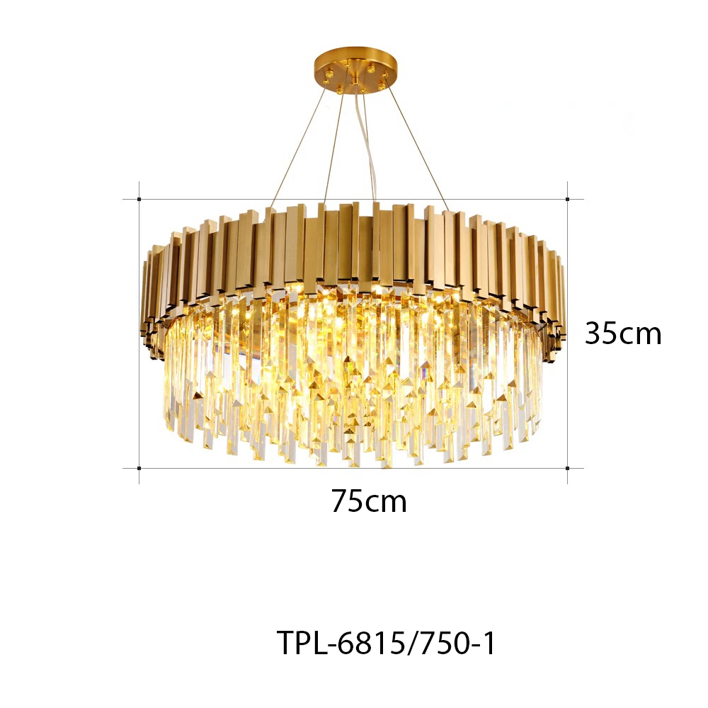Đèn chùm pha lê thân vàng TPL-6815/750