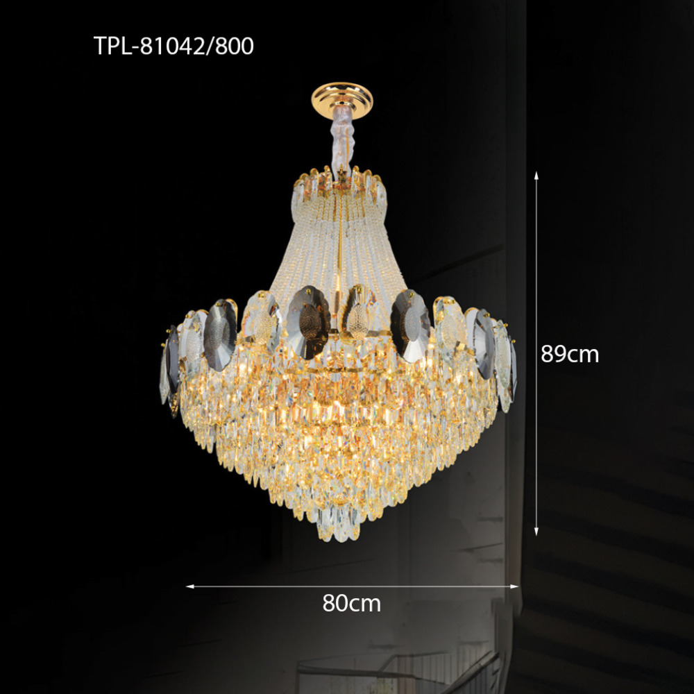 Đèn chùm pha lê khói TPL-81042/800