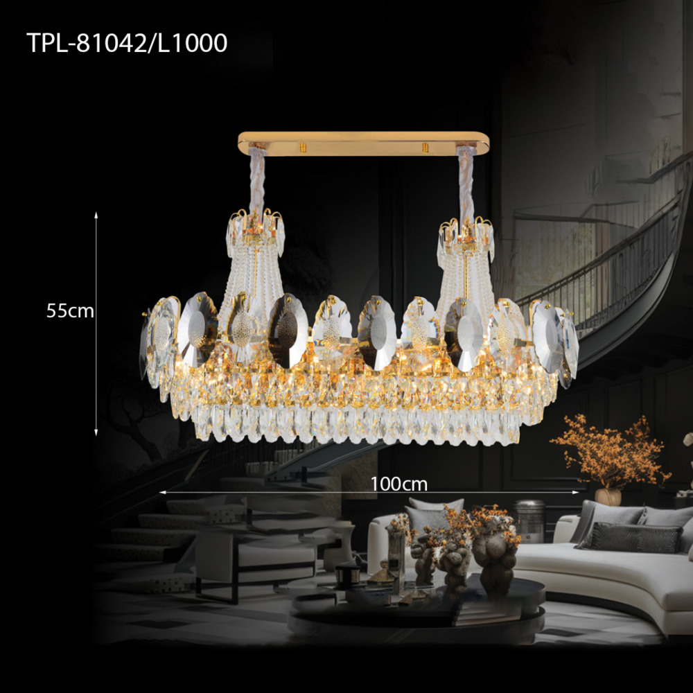 Đèn chùm pha lê khói TPL-81042/L1000