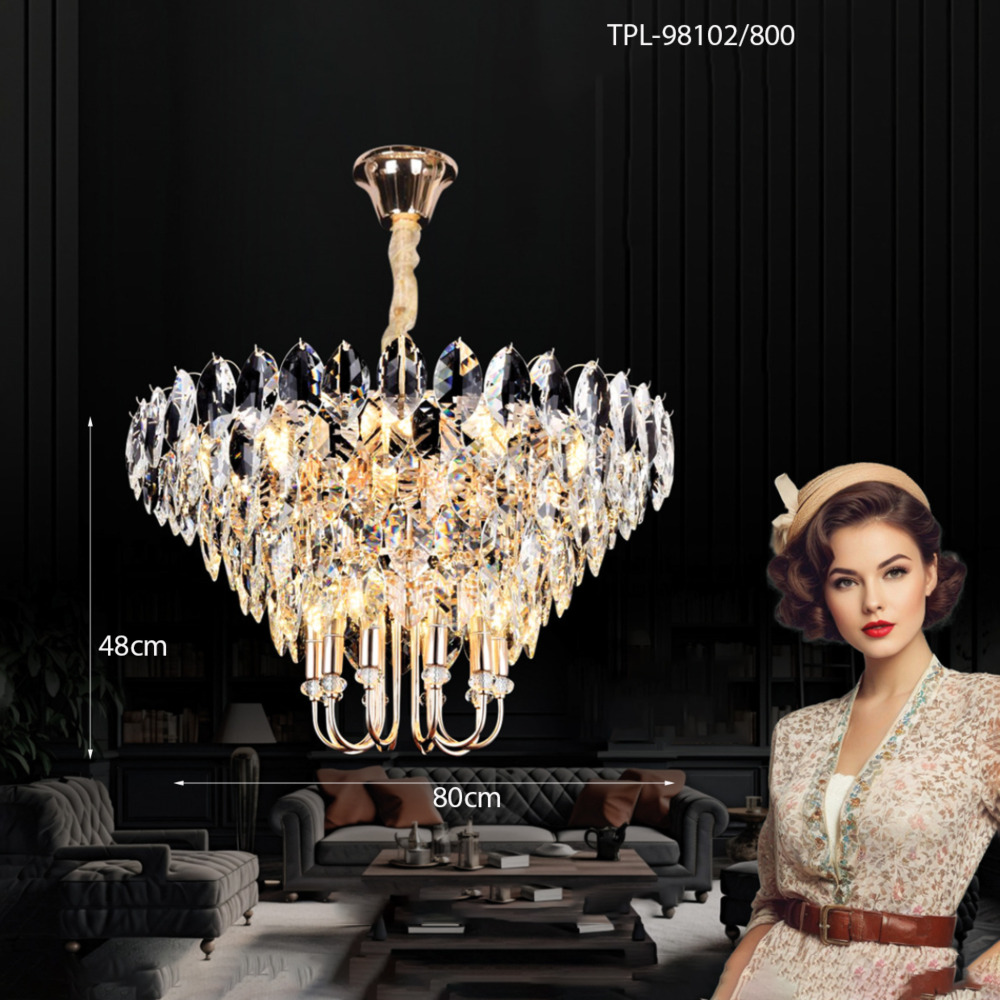 Đèn chùm pha lê trong hình lá TPL-98102/800