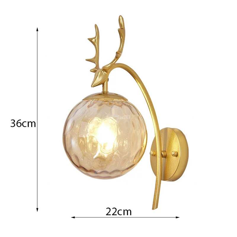 Đèn tường phòng ngủ hình cầu đầu hươu VB-1750/1GD