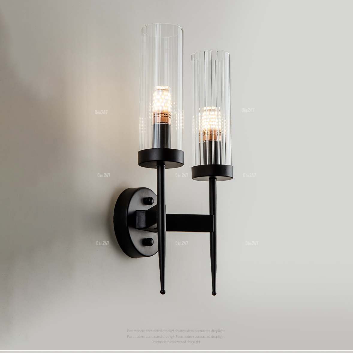 Đèn tường Bắc Âu 2 tay VB-1758/2BK