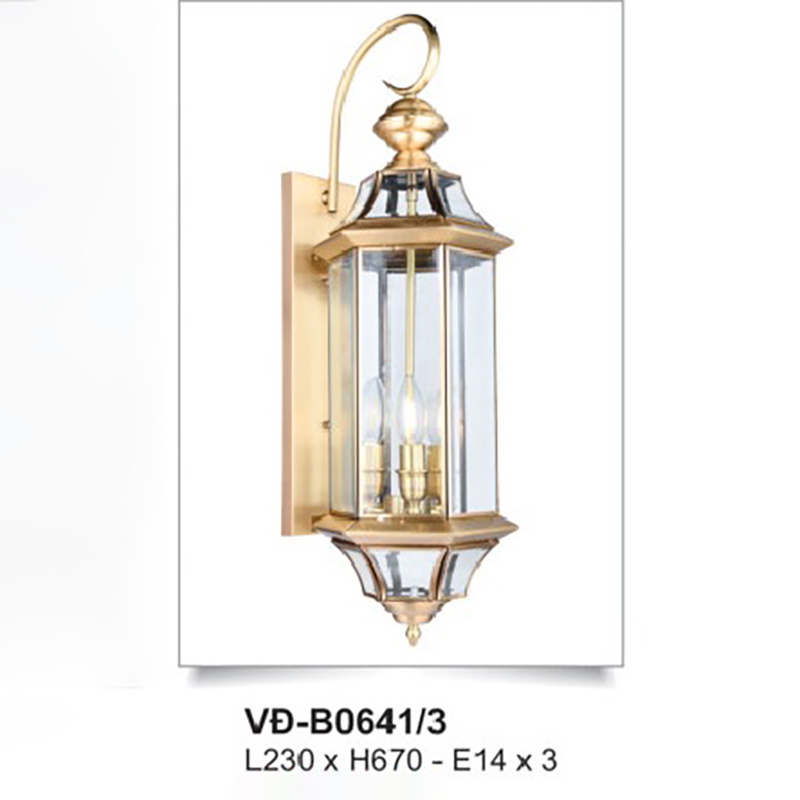 Đèn tường đồng ngoài trời đa giác VD-B0641/3