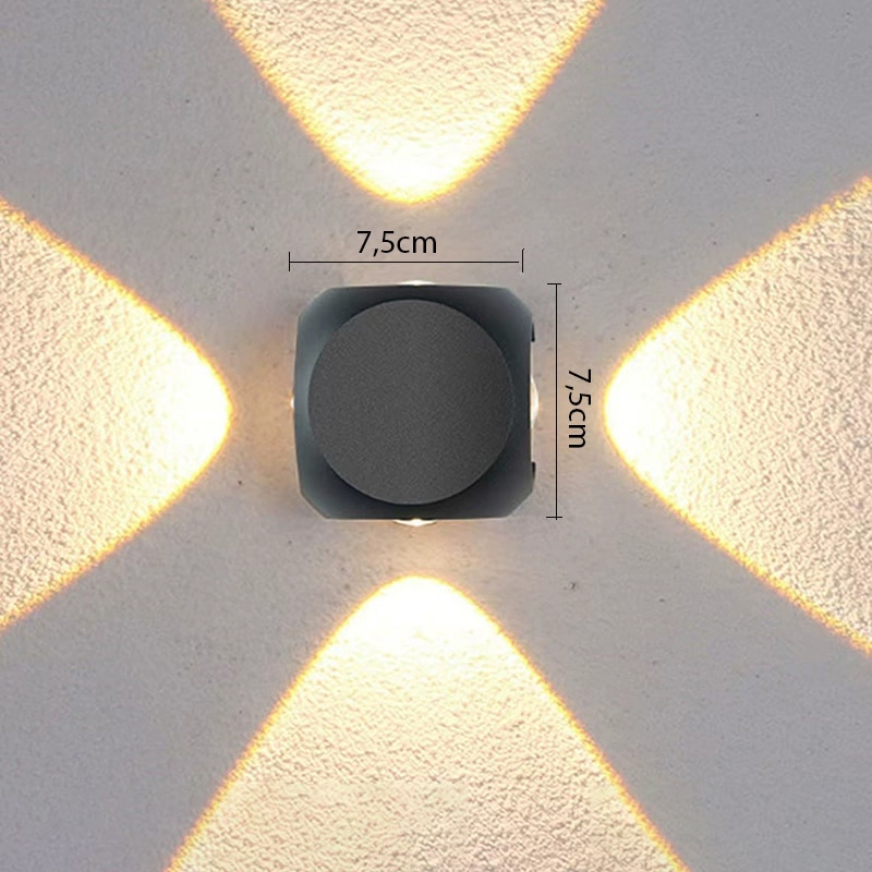Đèn vách led 4 tia hình lập phương VL-2276/4-BK