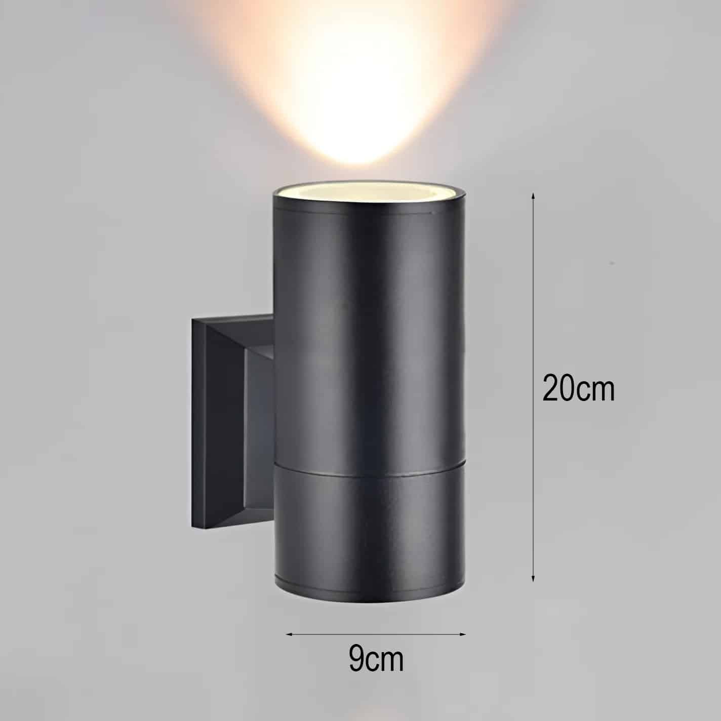 Đèn hắt tường trụ tròn đen 1 đầu sáng VL-2516/1
