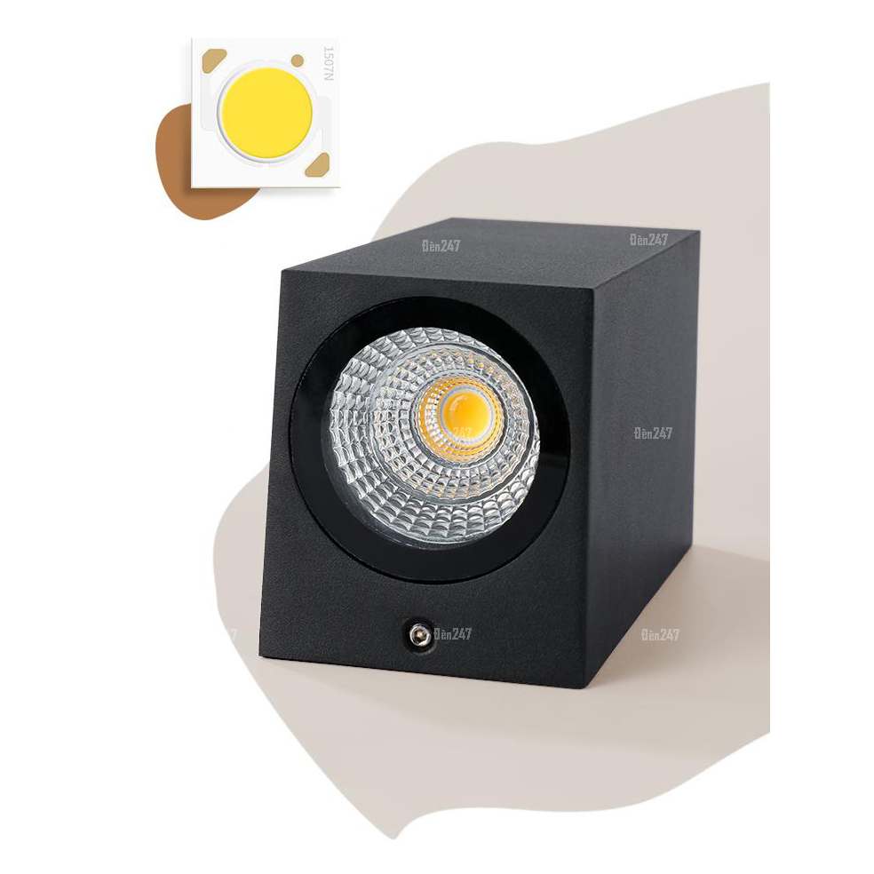 Đèn gắn tường trụ vuông đen VL-8003/1-BK