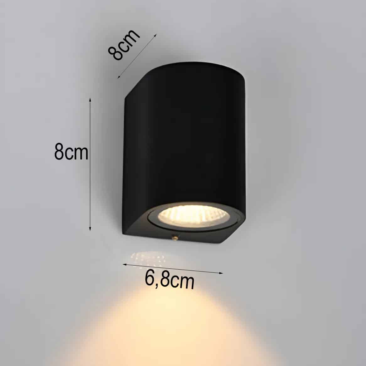 Đèn gắn tường trụ tròn đen 1 đầu sáng VL-8004/1-BK