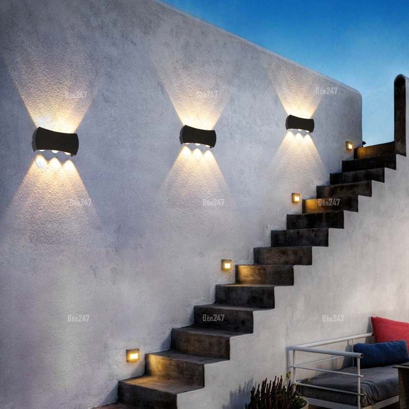Đèn led màu đen 6 tia sáng hắt tường VL-8089/6-BK