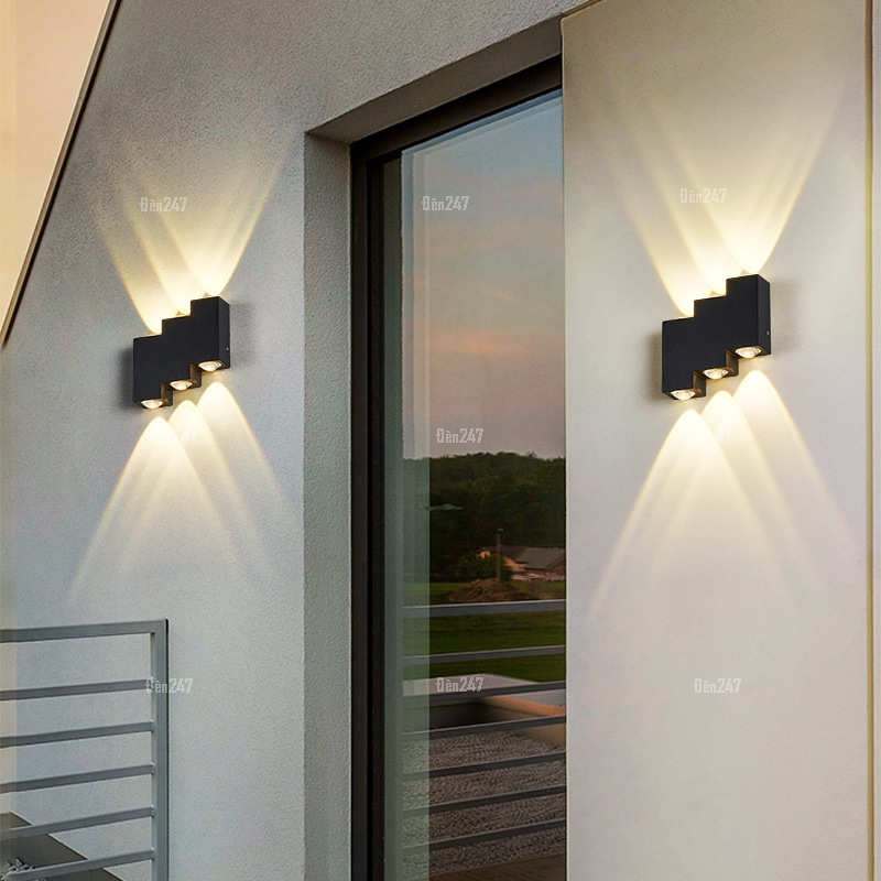 Đèn led hắt tường vuông bậc thang VL-8104/6-BK
