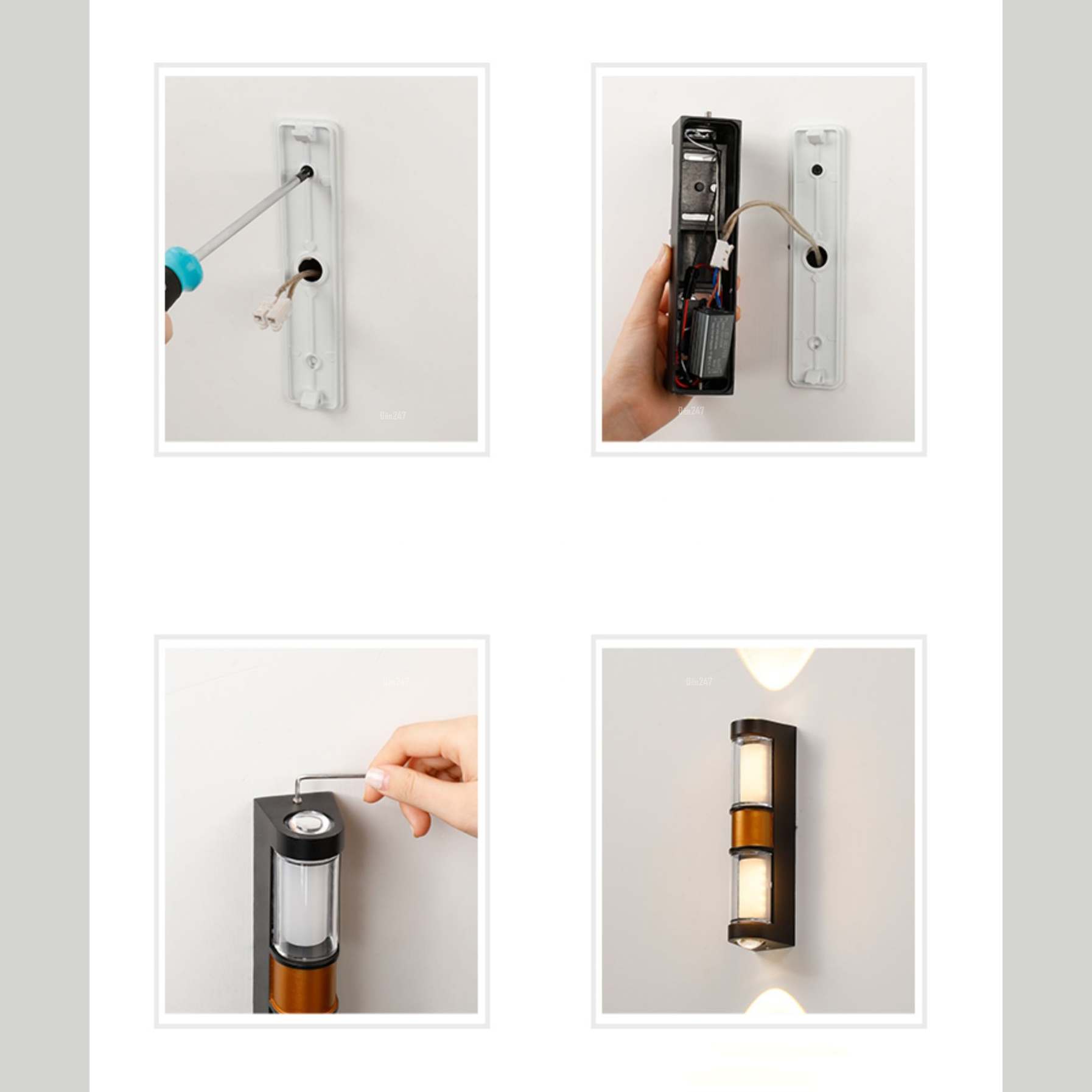 Đèn tường hàng rào sáng toàn thân VL-8271/BK