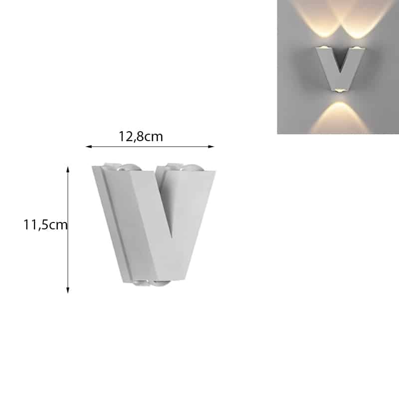 Đèn 3 tia chữ V hắt tường VL-8804/WH