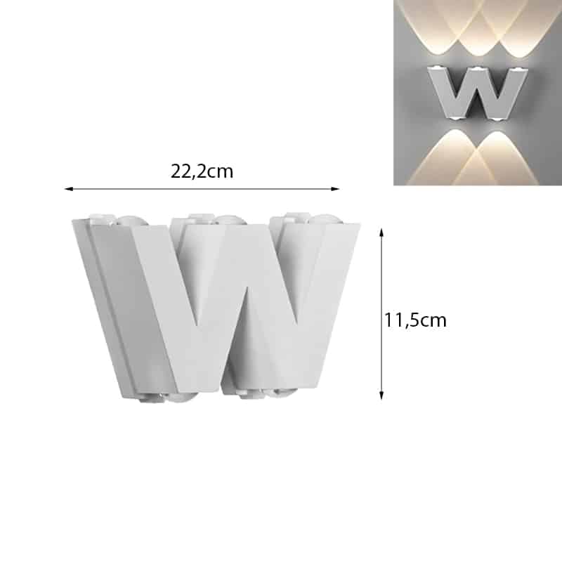 Đèn 5 tia chữ W hắt tường VL-8805/WH
