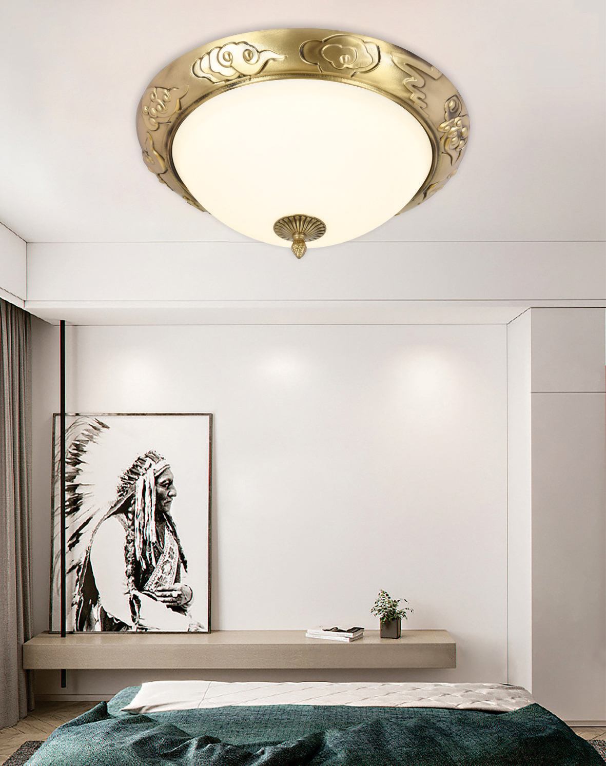 Đèn ốp trần đồng vòm bán nguyệt MD-X0091/400